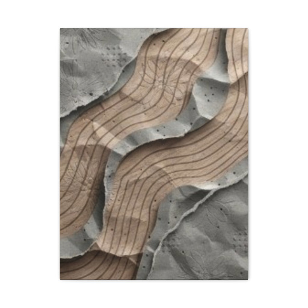 Abstract Textured Waves Matte Canvas Wall Art, Stretched 1.25"