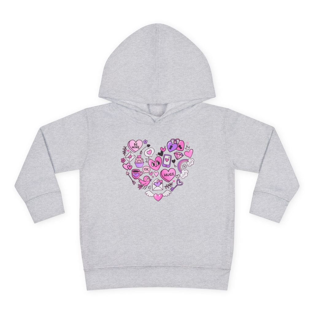 Toddler Heart Doodle Hoodie – Pink Love Icons Pullover