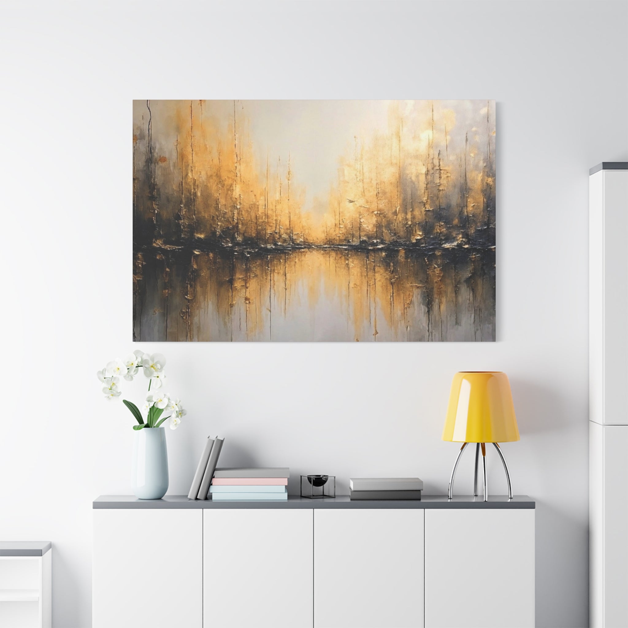 Abstract Gold Landscape Canvas Wall Art — Matte Stretched 1.25"