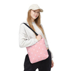 Pink Heart Pattern Tote Bag — Cute Pink AOP Shopper for Everyday Use