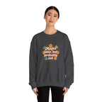 Crewneck Sweatshirt — "Maybe Later, But Probably Not" Retro Floral Graphic