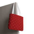 Valentine Red Diamond Heart Tote Bag — All-Over Print Canvas Shopper