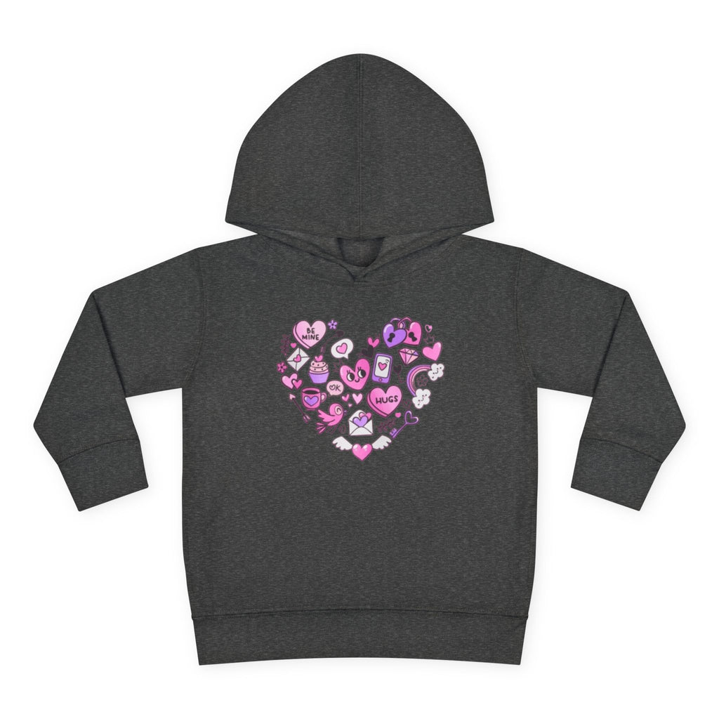 Toddler Heart Doodle Hoodie – Pink Love Icons Pullover