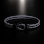Gray Rope Bracelet – Minimalist Men’s Bracelet with Black Magnetic Clasp-0