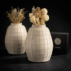 Off-White Large Handmade Terracotta Vase | Contemporary Home Decor Statement Piece (15.5")-2