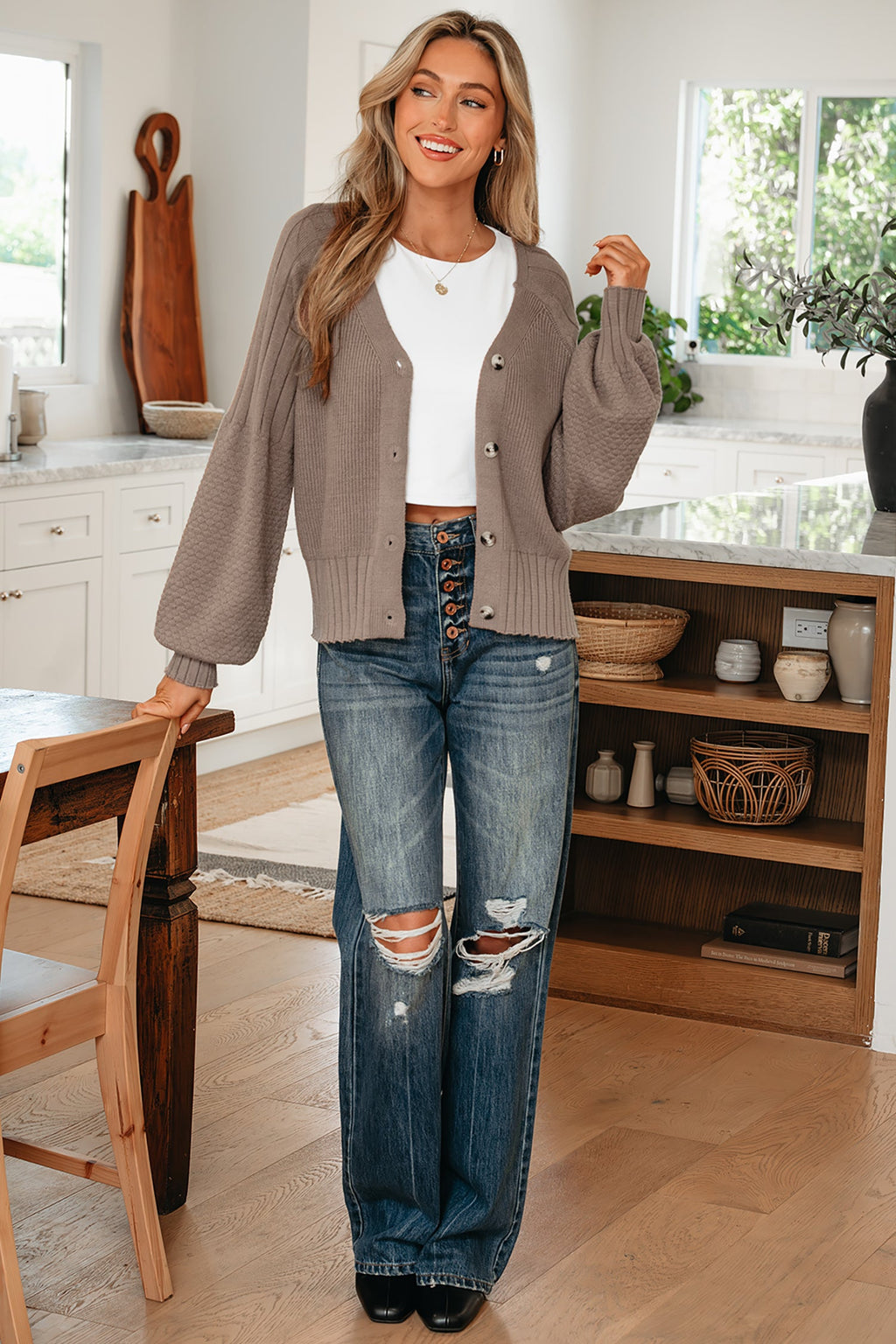 Textured Knit Cardigan