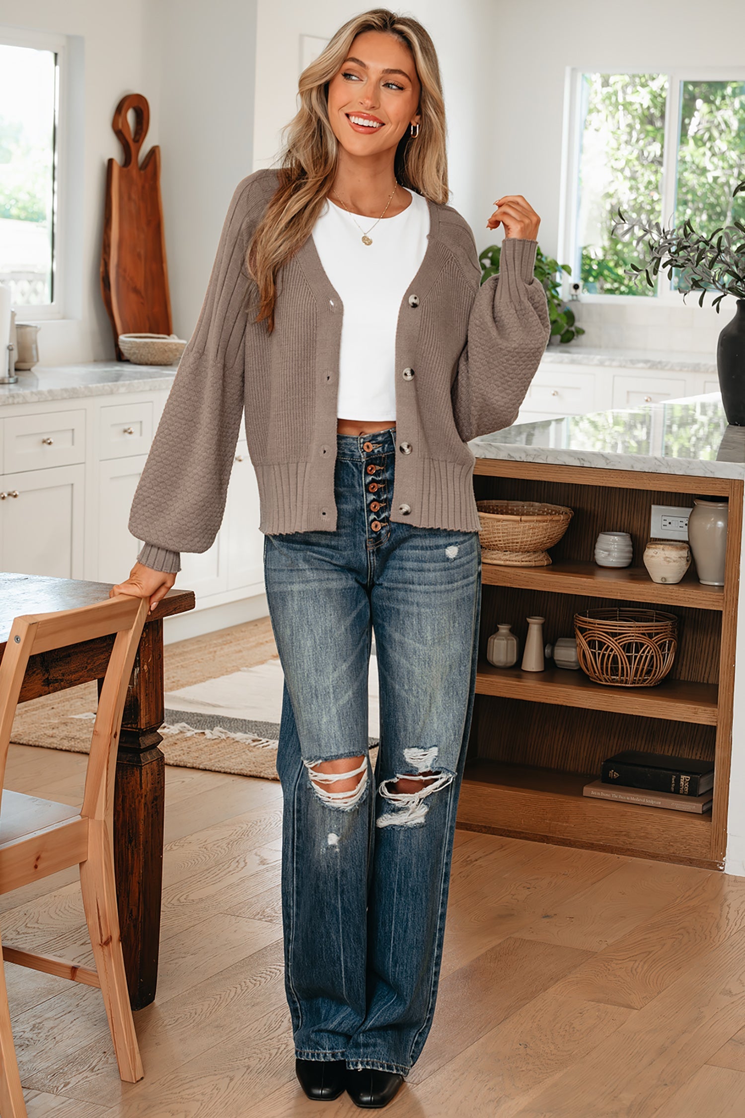 Textured Knit Cardigan