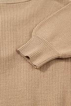 Embellished Keyhole Ribbed Sweater Dress