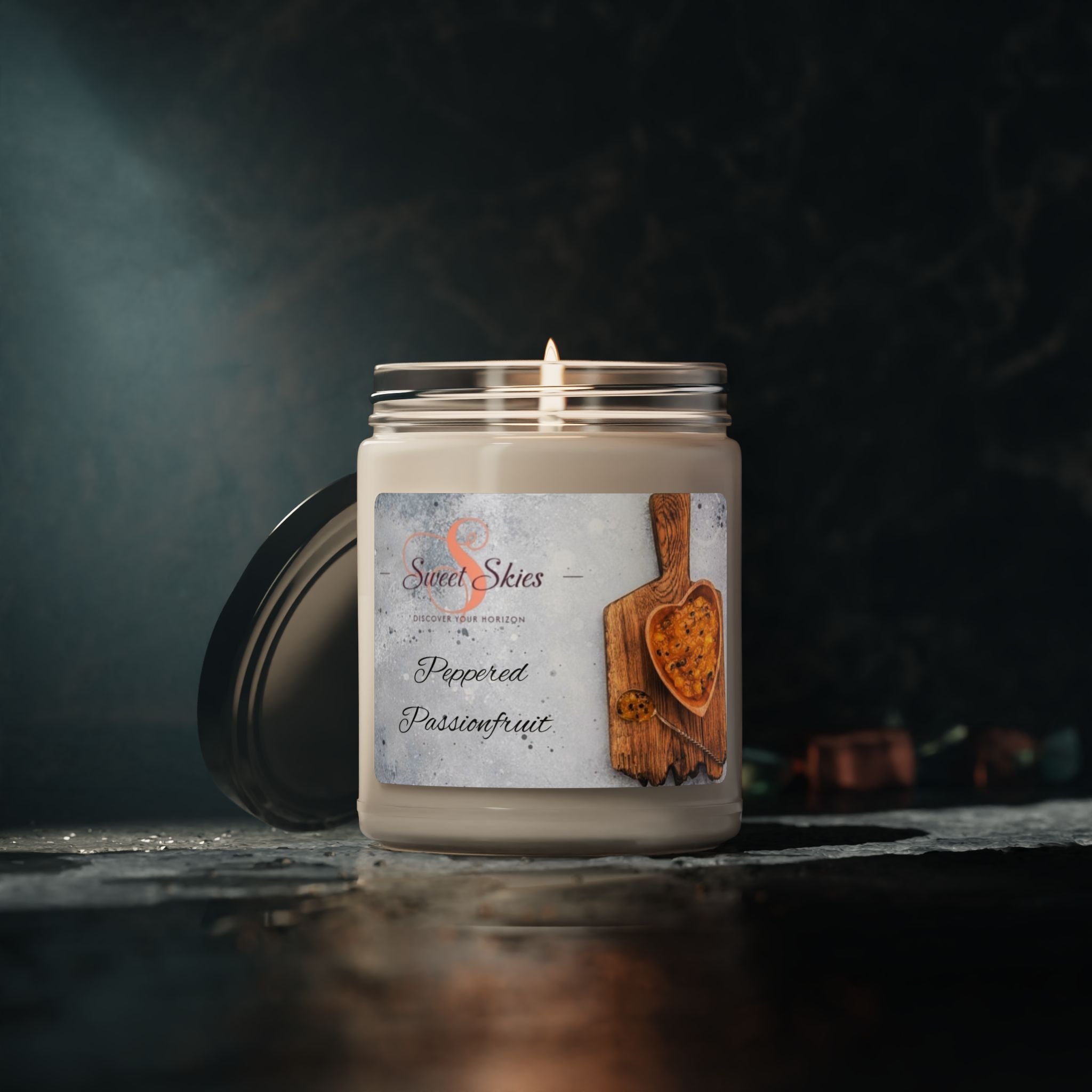 Peppered Passionfruit Scented Soy Candle — 9oz Jar (Sweet Skies)