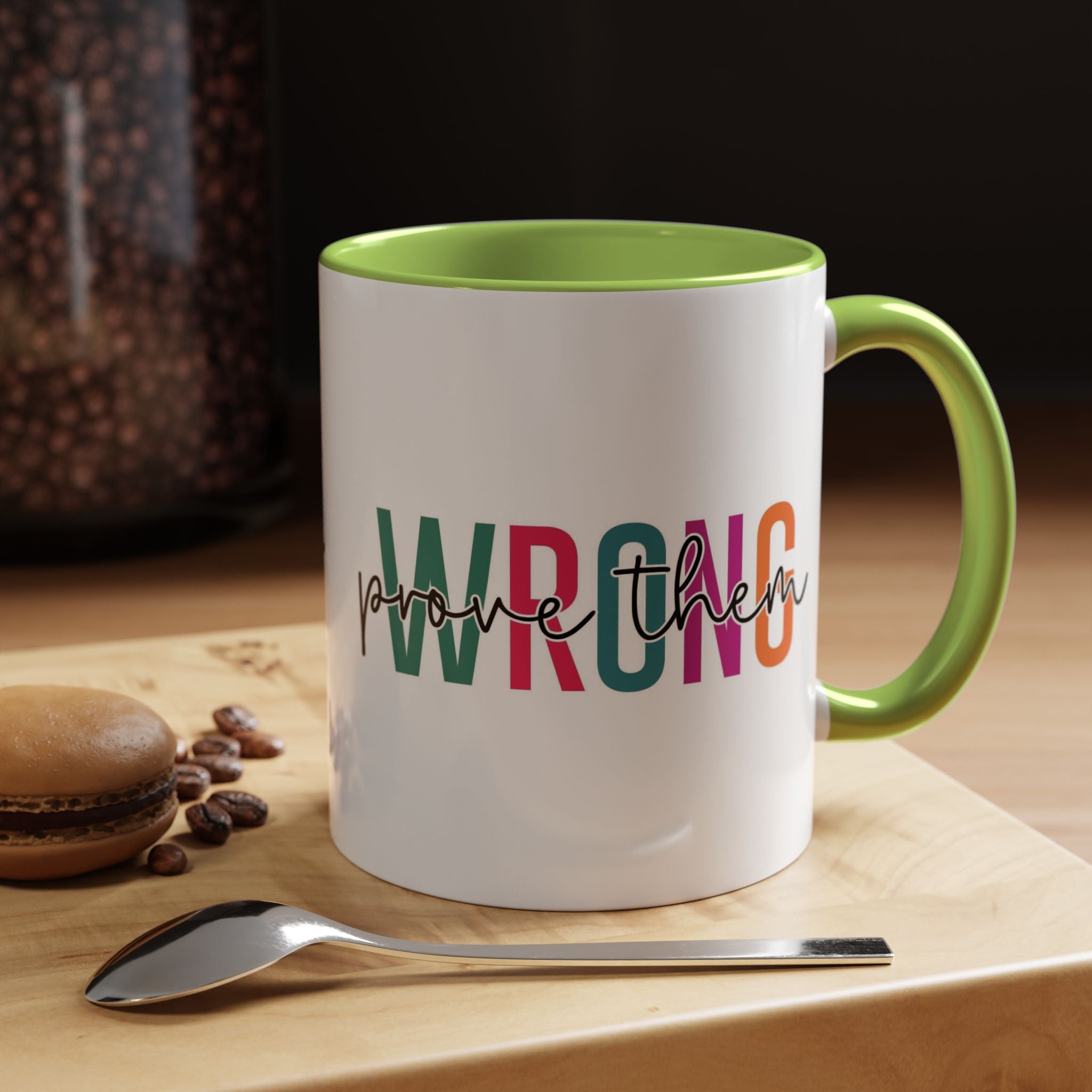 Accent Coffee Mug — "Prove Them Wrong" Colorful Motivational Ceramic Mug (11/15oz)
