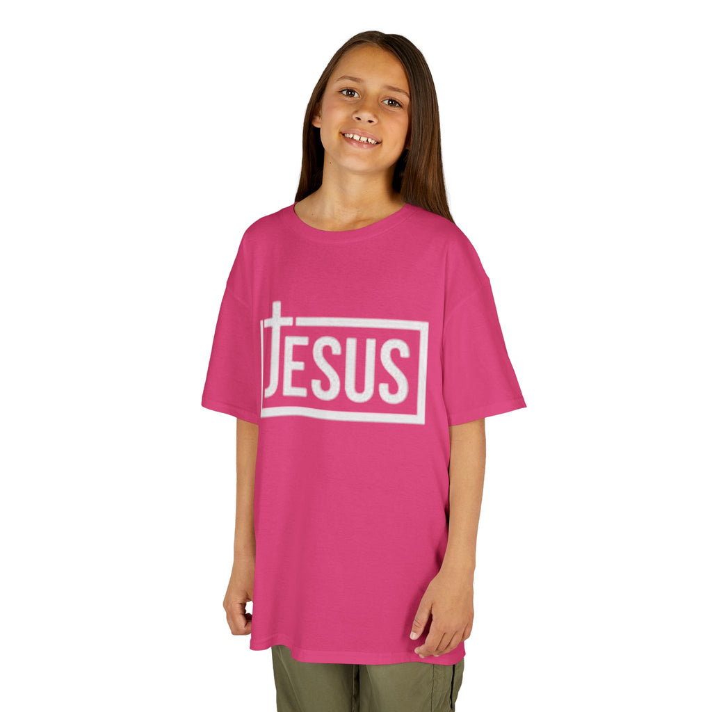 Kids Jesus T‑Shirt — Bold Cross Logo Christian Tee for Boys & Girls