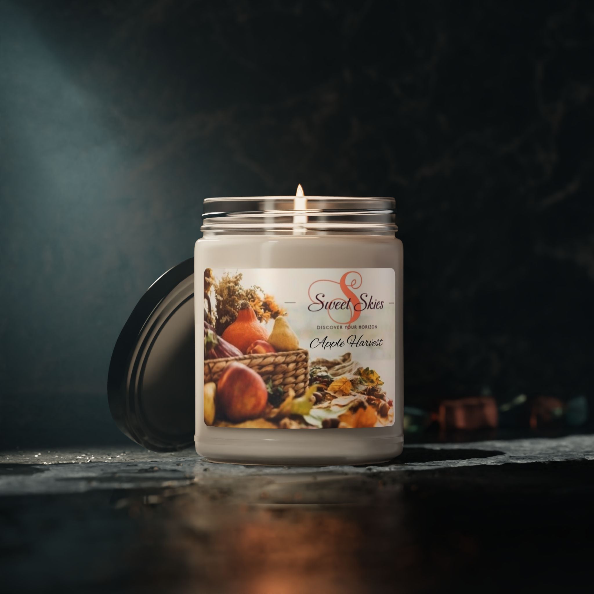 Apple Harvest Soy Candle — 9oz Scented Jar (Autumn, Cozy Home)