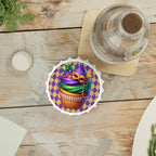 Mardi Gras Cupcake Bottle Opener — Purple Green Gold Festival Bar Tool