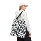 Heart Pattern Tote Bag — Black & White Hand-Drawn Hearts All-Over Print