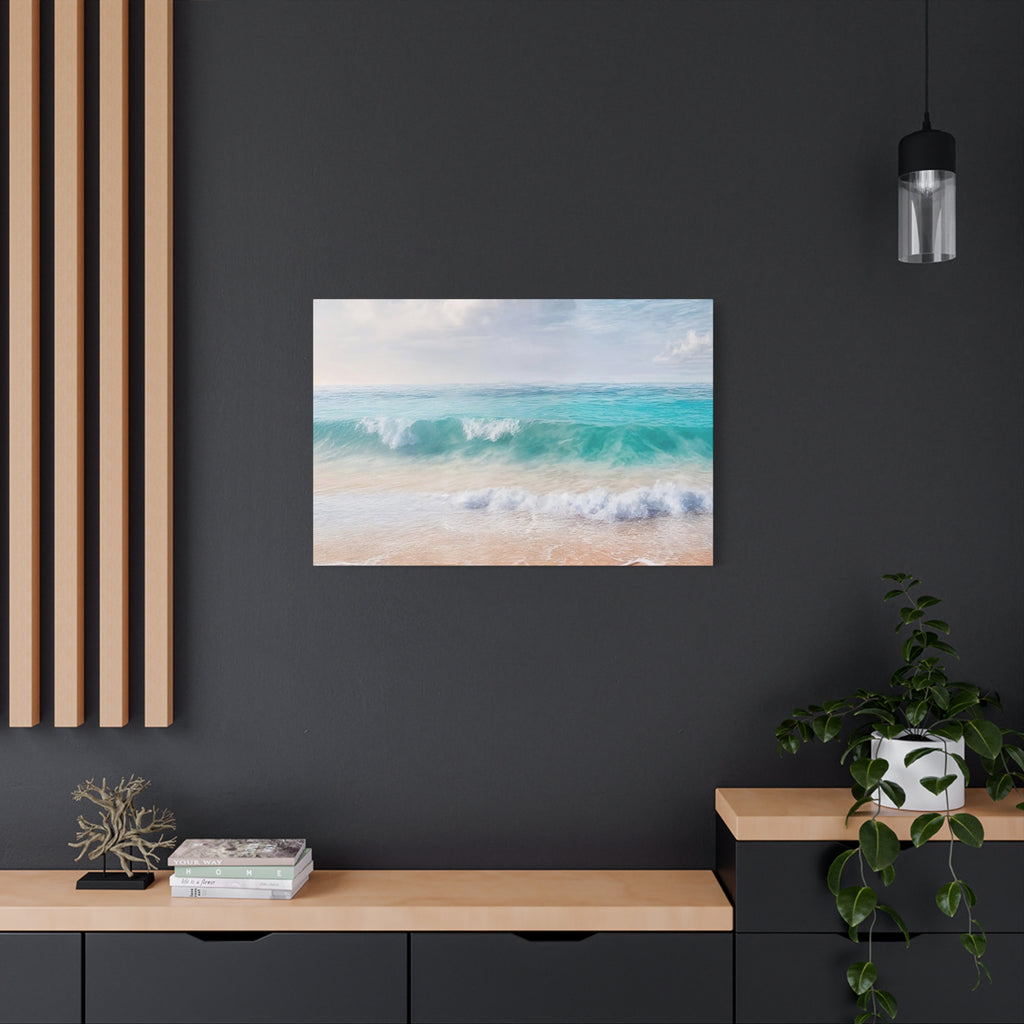 Seaside Waves Matte Canvas Print — Tranquil Beach Wall Art, Stretched 1.25"