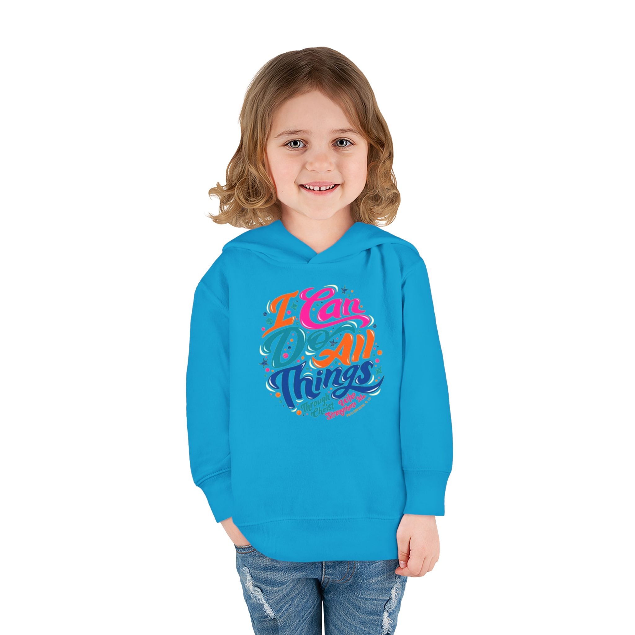Toddler Pullover Fleece Hoodie- "I Can Do All Things"