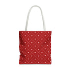 Valentine Red Diamond Heart Tote Bag — All-Over Print Canvas Shopper