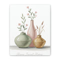 Home Sweet Home Canvas Wall Art — Pastel Vases Still Life Matte Stretched Canvas