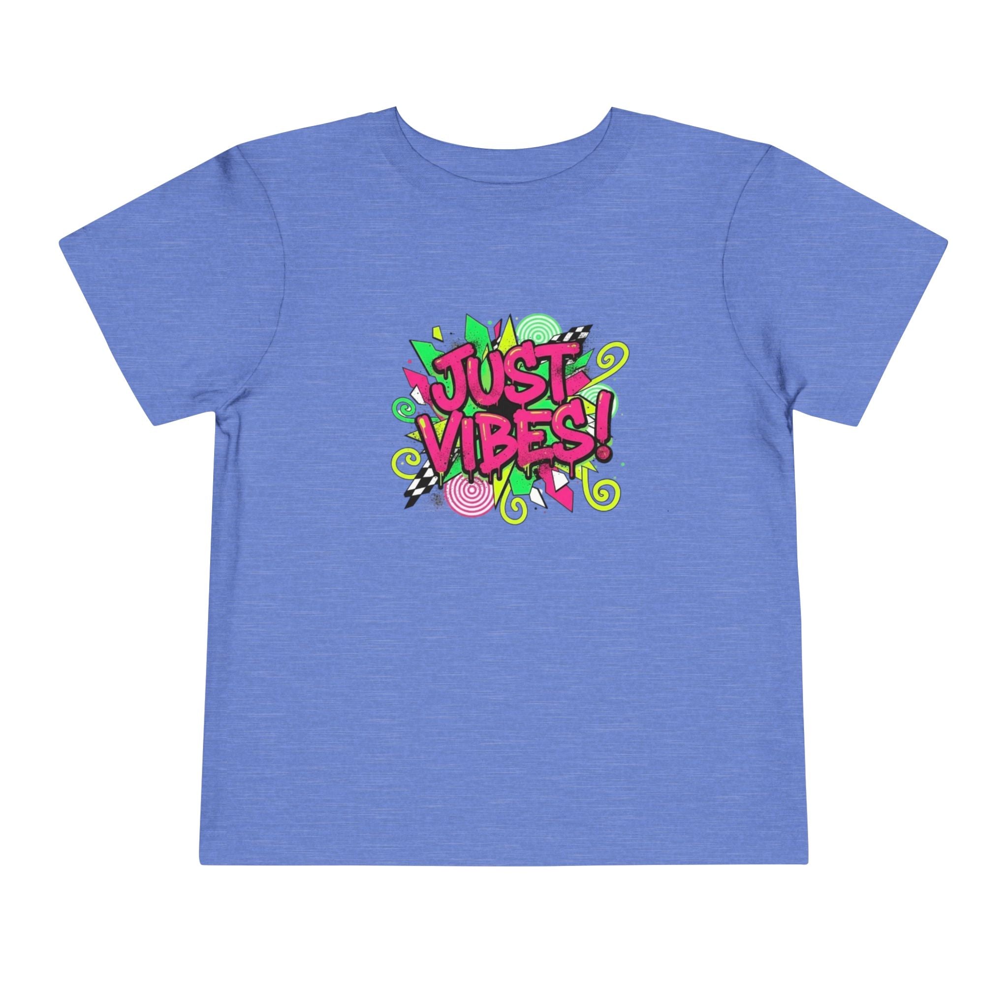 Toddler Tee - "Just Vibes!" Colorful Retro Graphic Kids T‑Shirt