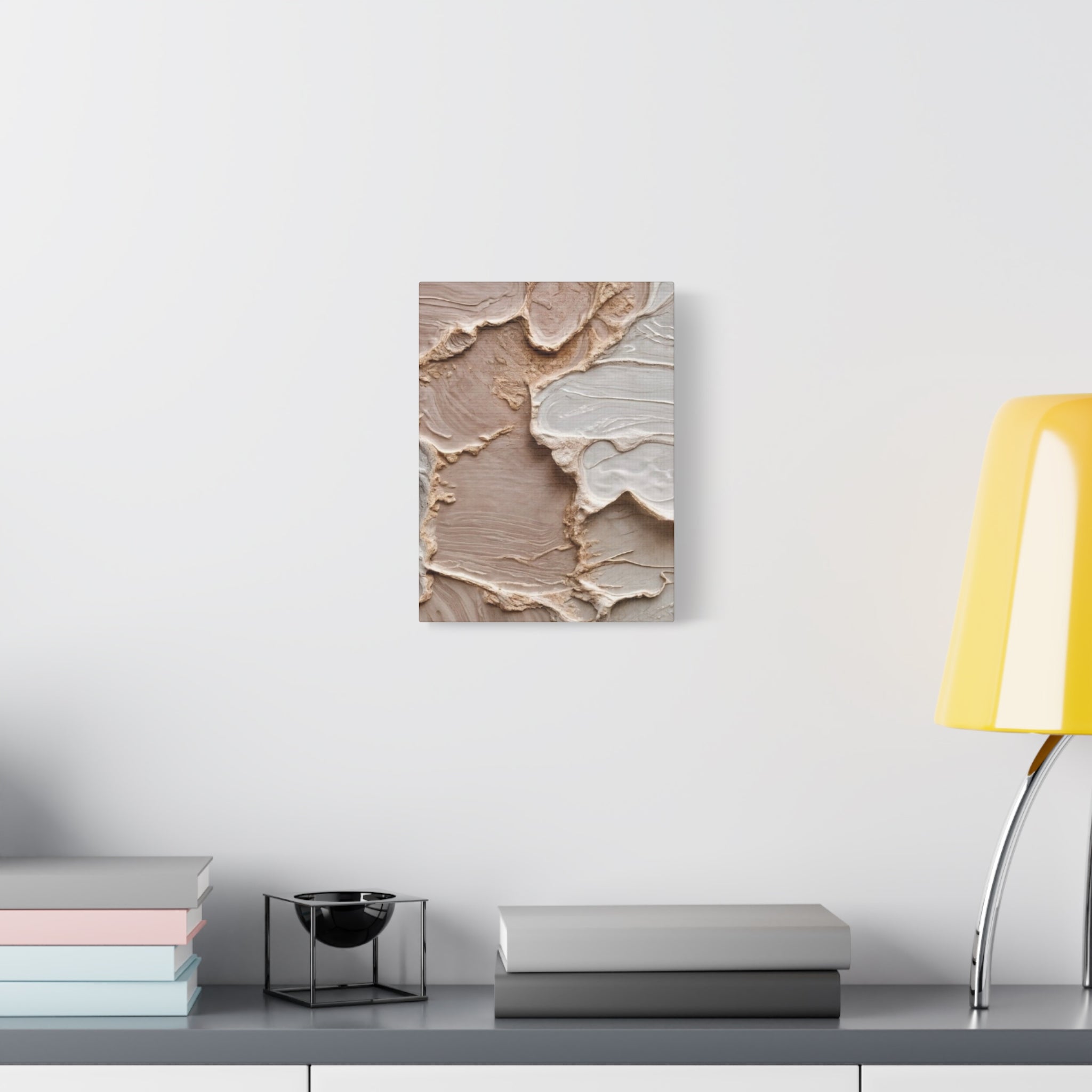 Neutral Textured Abstract Canvas Print — Beige & Cream Wall Art, Matte Stretched 1.25"