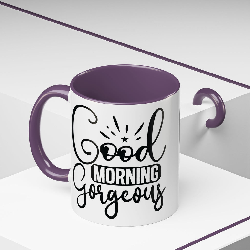 Good Morning Gorgeous Accent Coffee Mug – 11/15oz Pink Interior