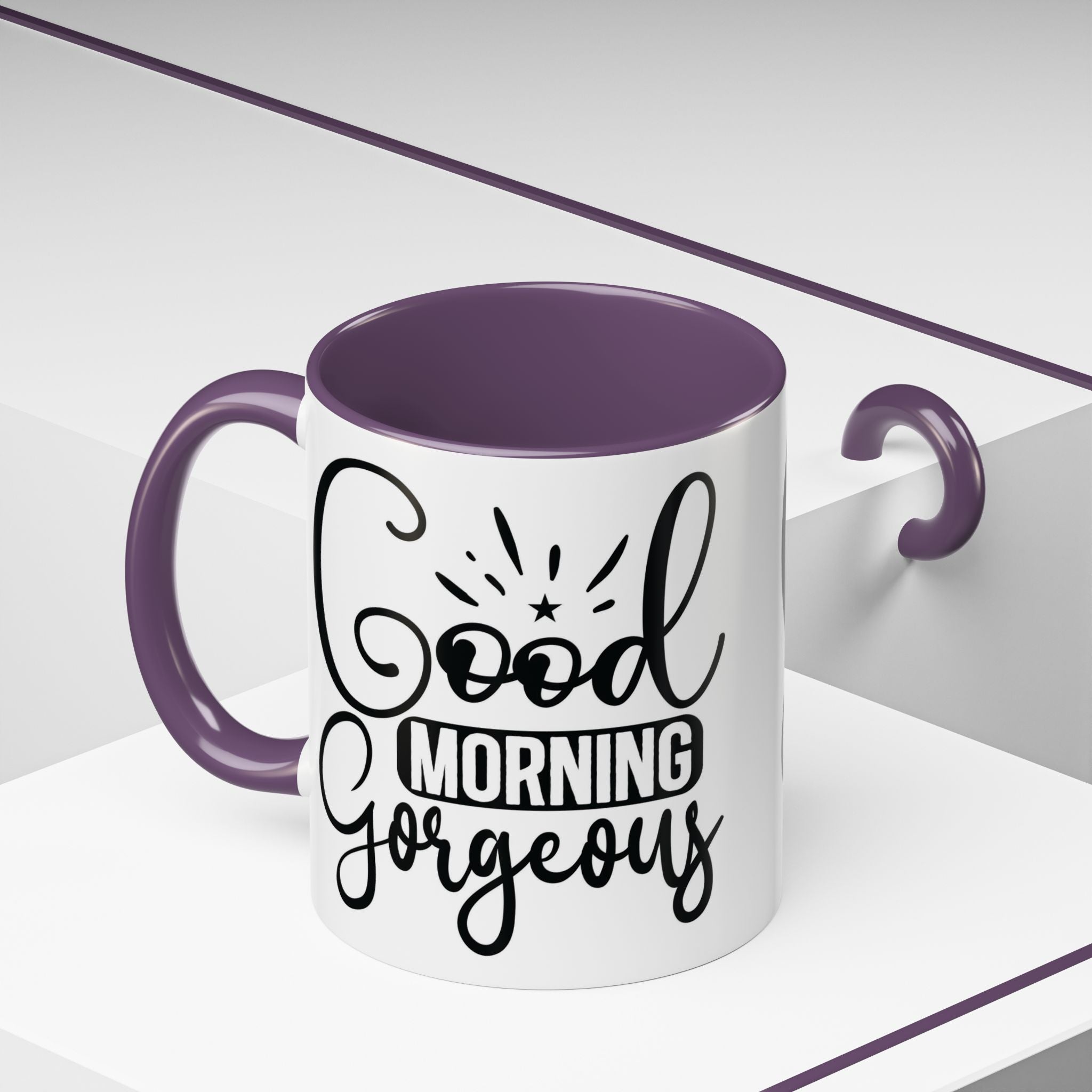Good Morning Gorgeous Accent Coffee Mug – 11/15oz Pink Interior