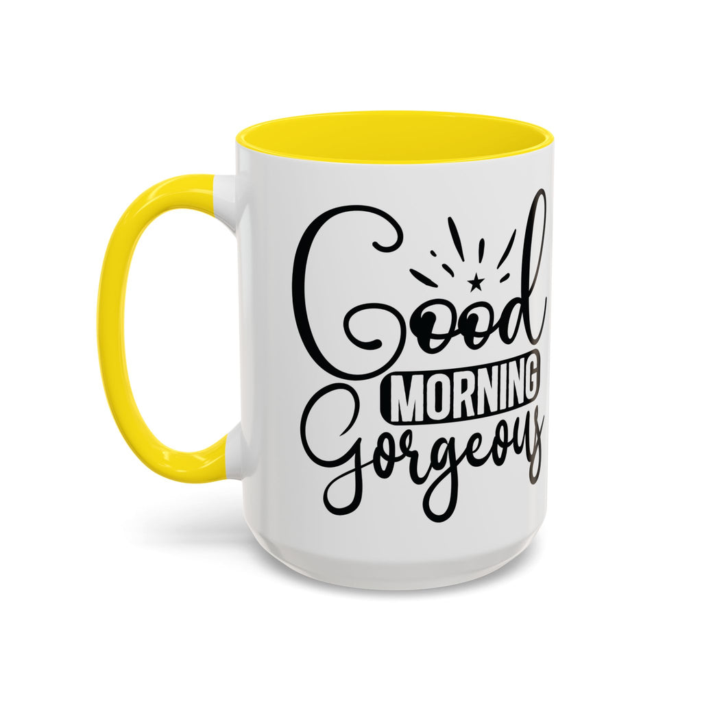 Good Morning Gorgeous Accent Coffee Mug – 11/15oz Pink Interior
