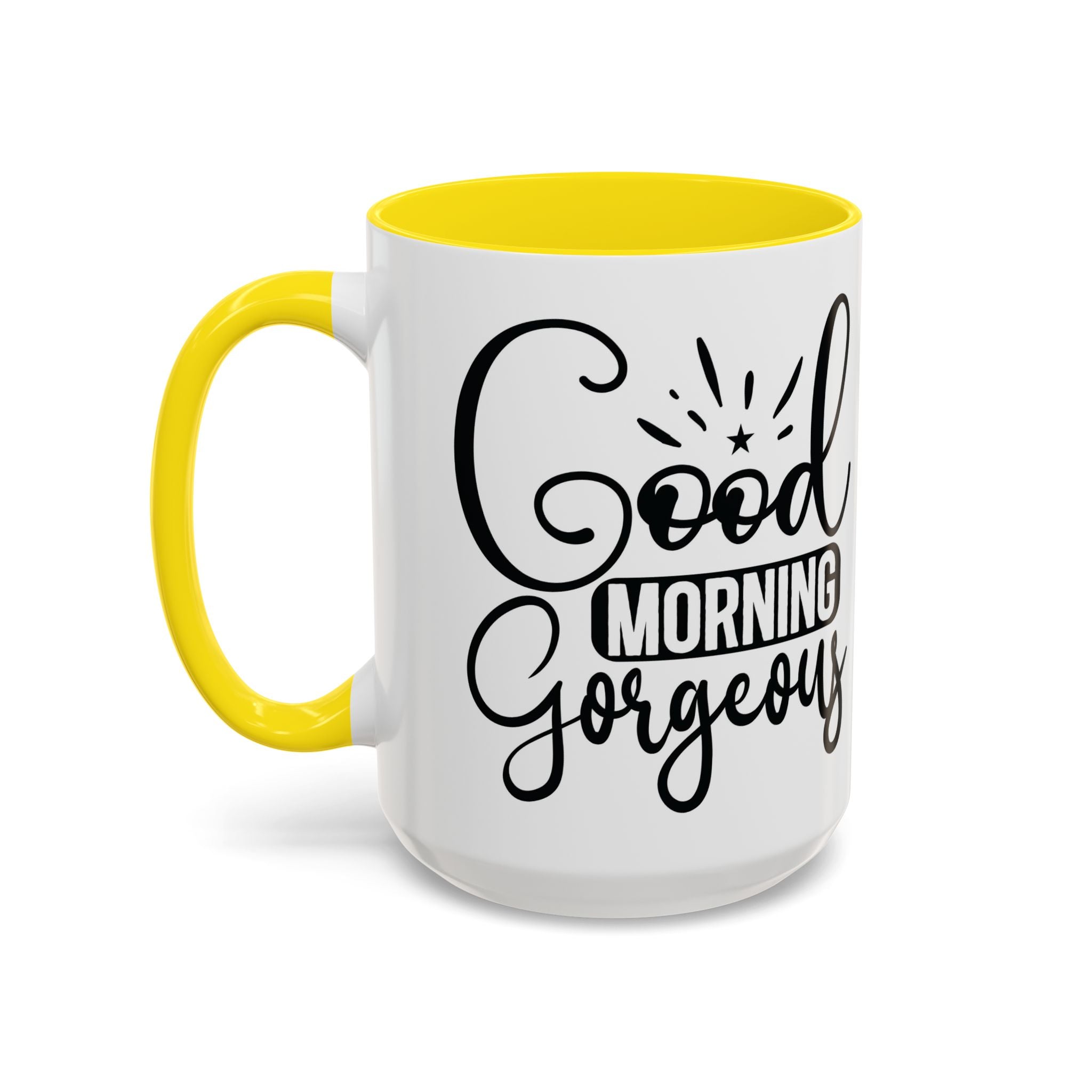 Good Morning Gorgeous Accent Coffee Mug – 11/15oz Pink Interior