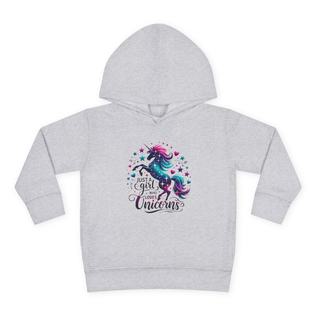 Toddler Hoodie — "Just a Girl Who Loves Unicorns" Cute Unicorn Pullover for Kids