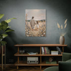 Jesus and Child Walking in Field Canvas Art - Religious Wall Decor