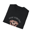 Motivational Gym T-Shirt — "Stay Strong, Never Give Up" Muscle Fitness Tee