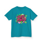 Kids T‑Shirt — "Just Vibes" Neon Graffiti Graphic Tee for Playful, Trendy Kids