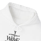 Hoodie — "W.O.F. Woman of Faith" Cross Christian Graphic Pullover