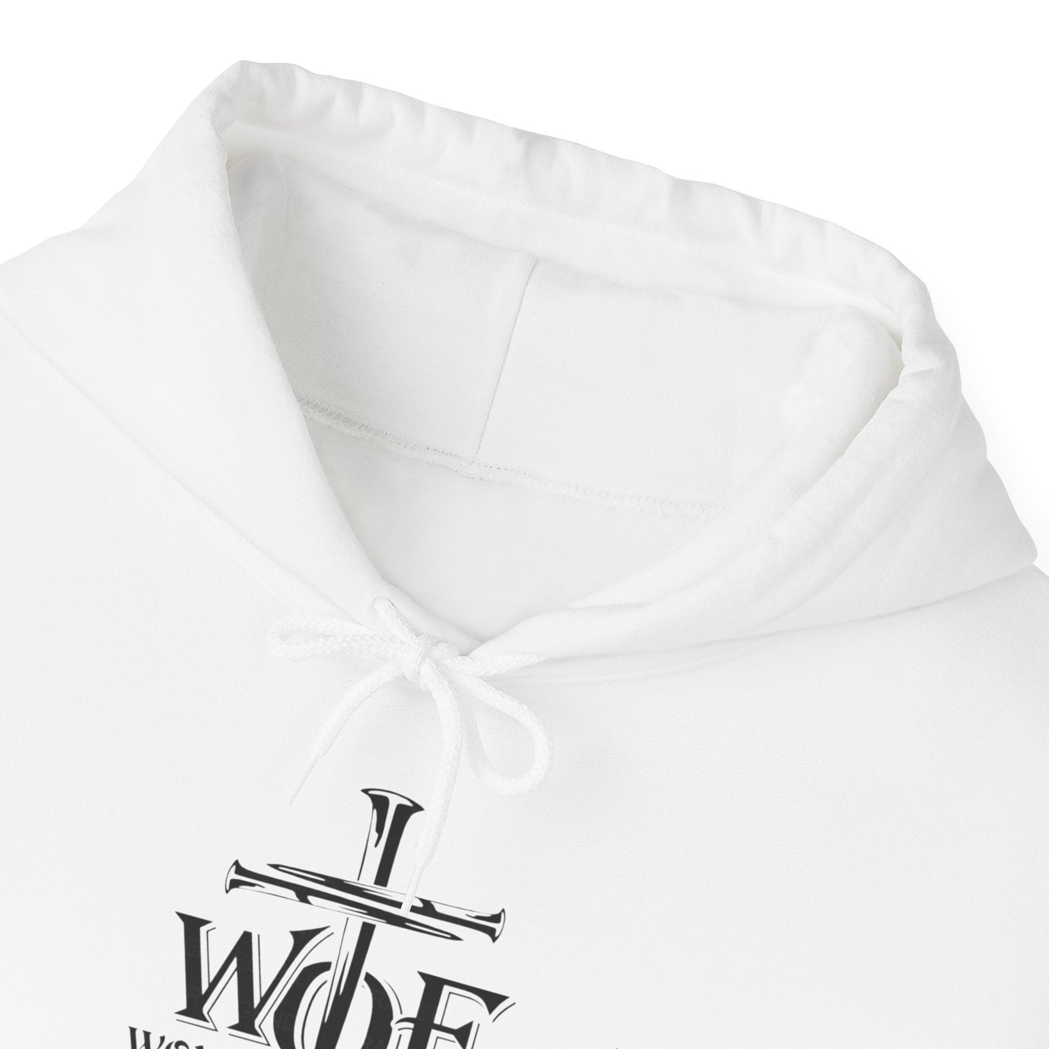 Hoodie — "W.O.F. Woman of Faith" Cross Christian Graphic Pullover
