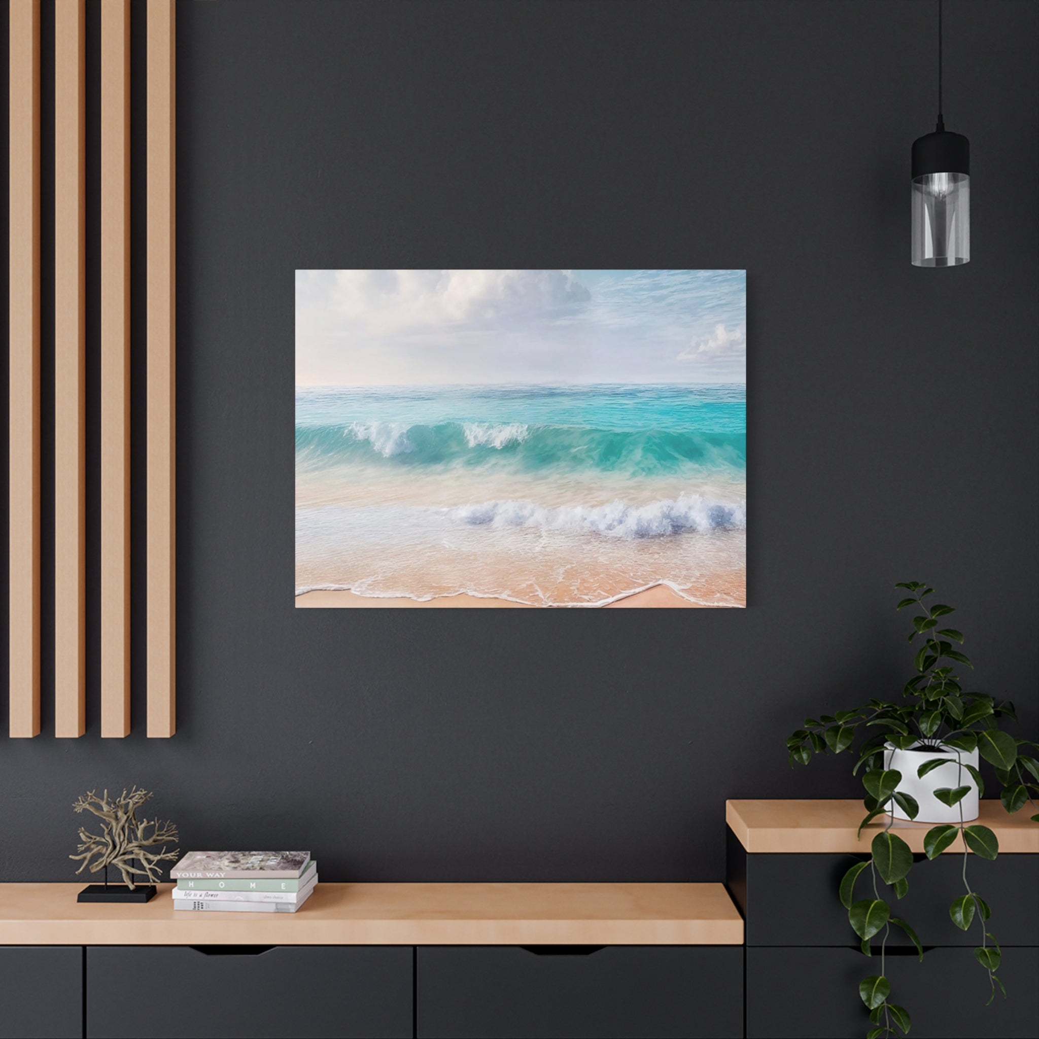 Seaside Waves Matte Canvas Print — Tranquil Beach Wall Art, Stretched 1.25"