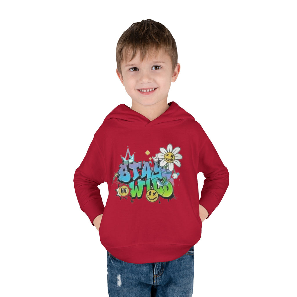 Toddler Hoodie — 'Stay Wild' Graffiti Daisy Pullover
