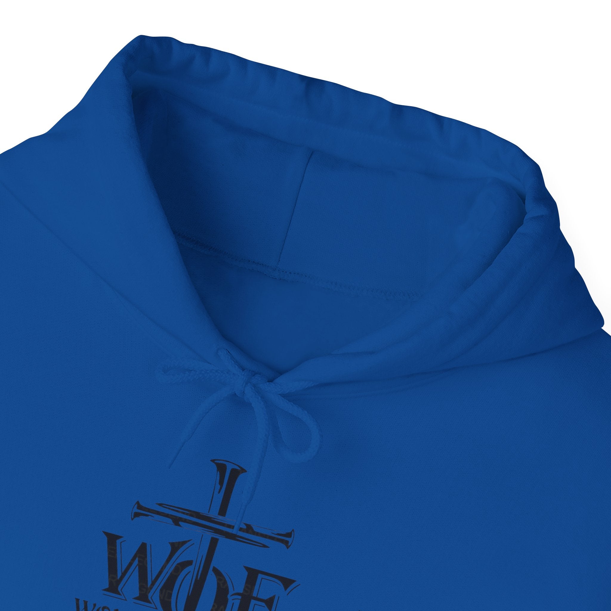 Hoodie — "W.O.F. Woman of Faith" Cross Christian Graphic Pullover