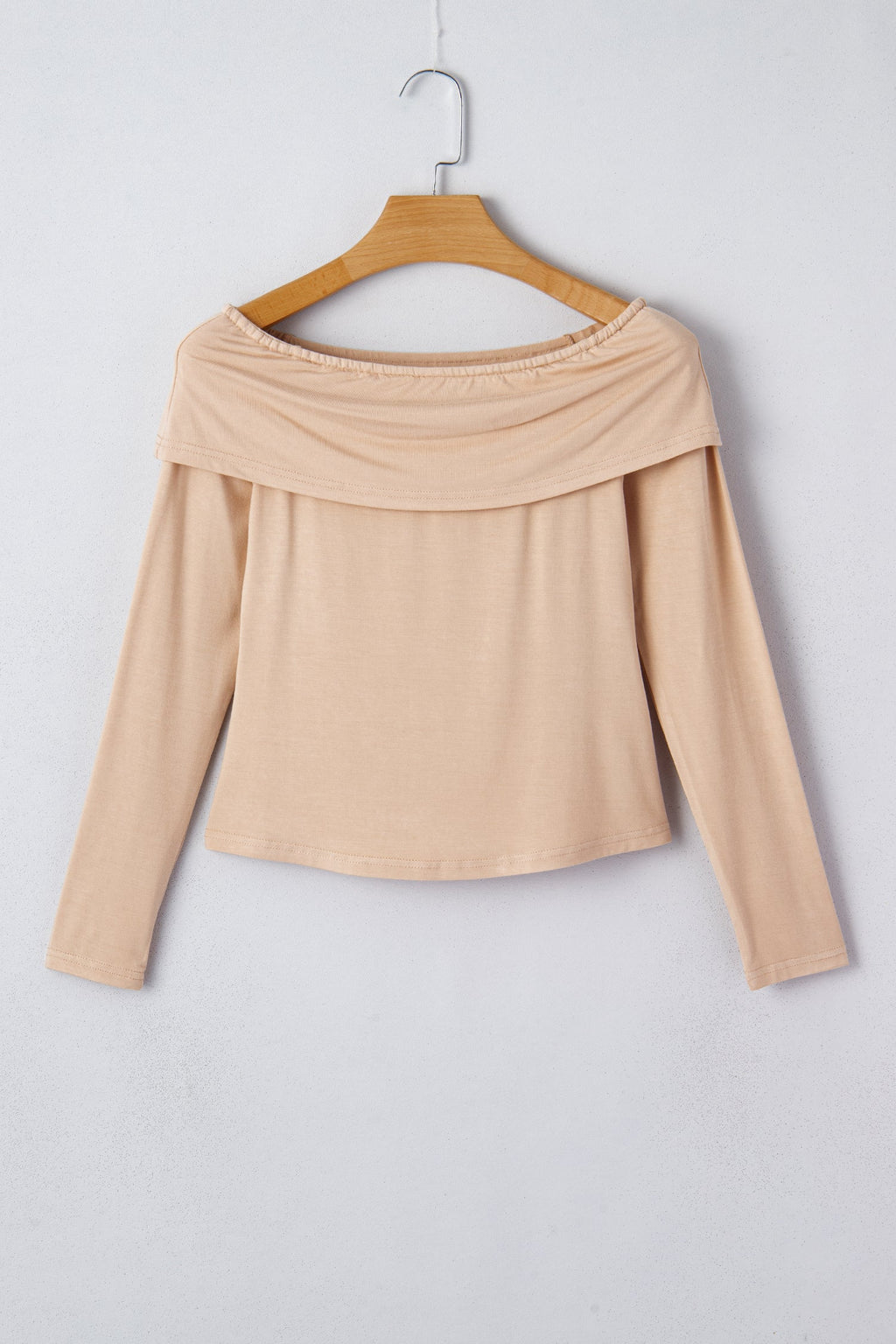 Off Shoulder Folded Long Sleeve