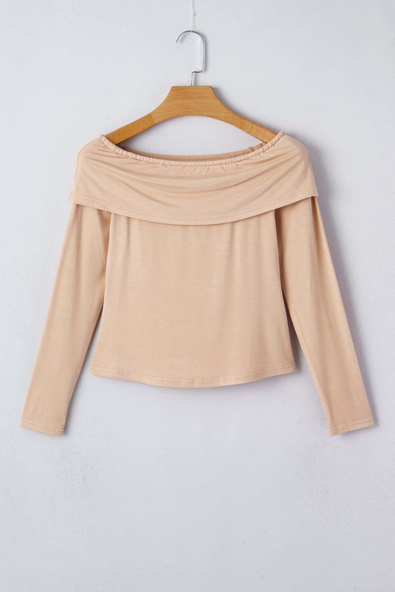 Off Shoulder Folded Long Sleeve