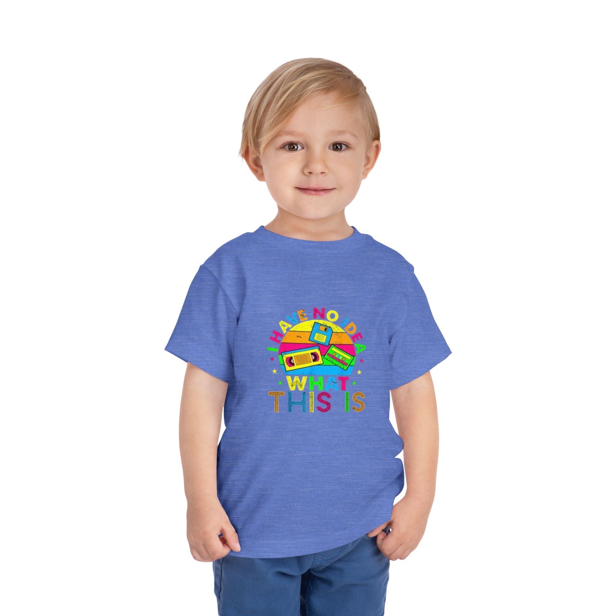 Toddler Tee — "I Have No Idea What This Is" Colorful Retro Toy Graphic