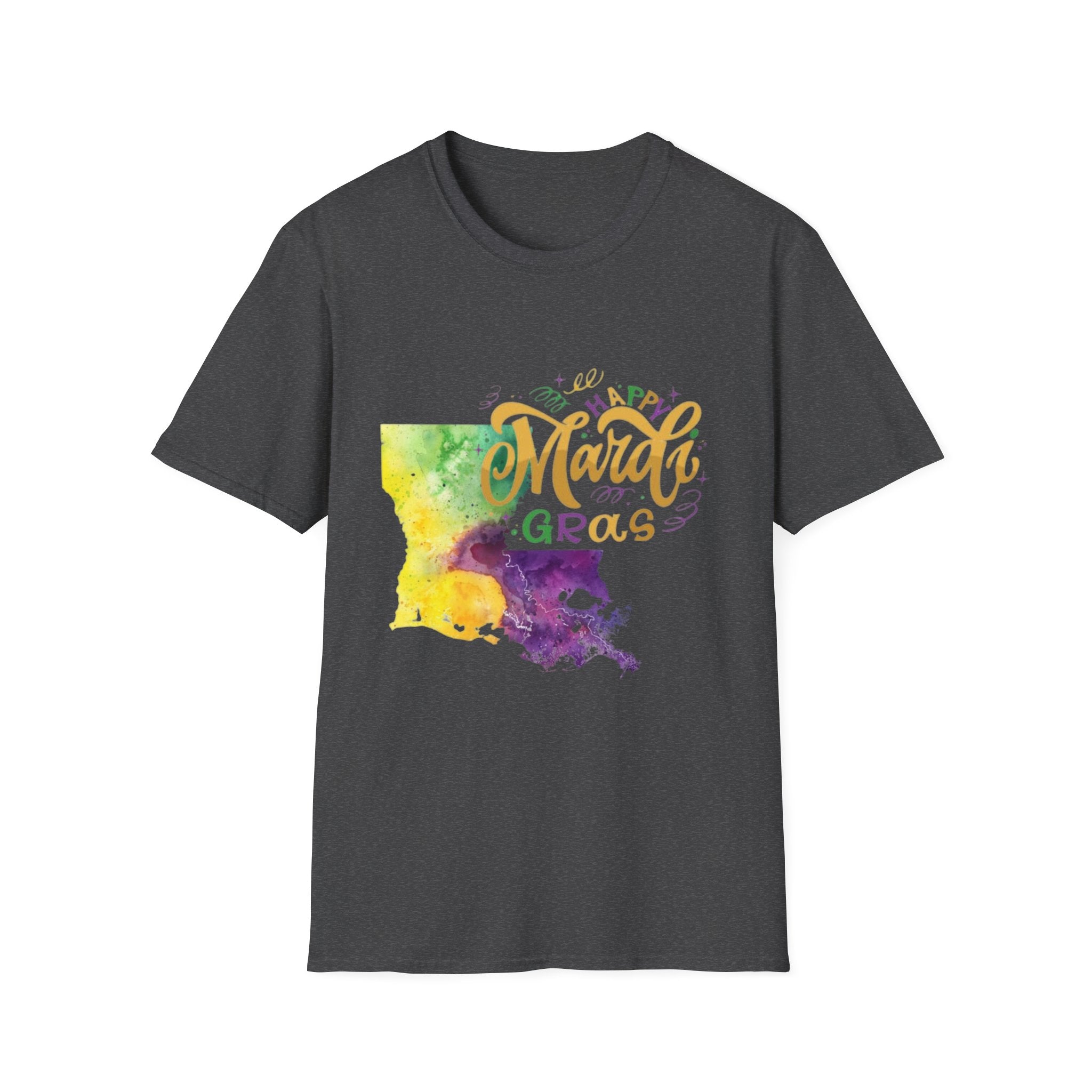 Mardi Gras Louisiana Watercolor T-Shirt — Happy Mardi Gras Celebration Tee