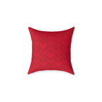 Red Heart Pattern Pillow - Valentine Decorative Square Throw Pillow