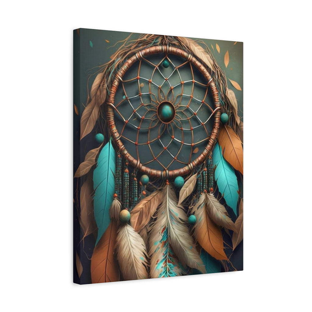 Dreamcatcher Wall Canvas – Boho Feather Art Print