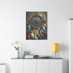 Dreamcatcher Wall Canvas – Boho Feather Art Print