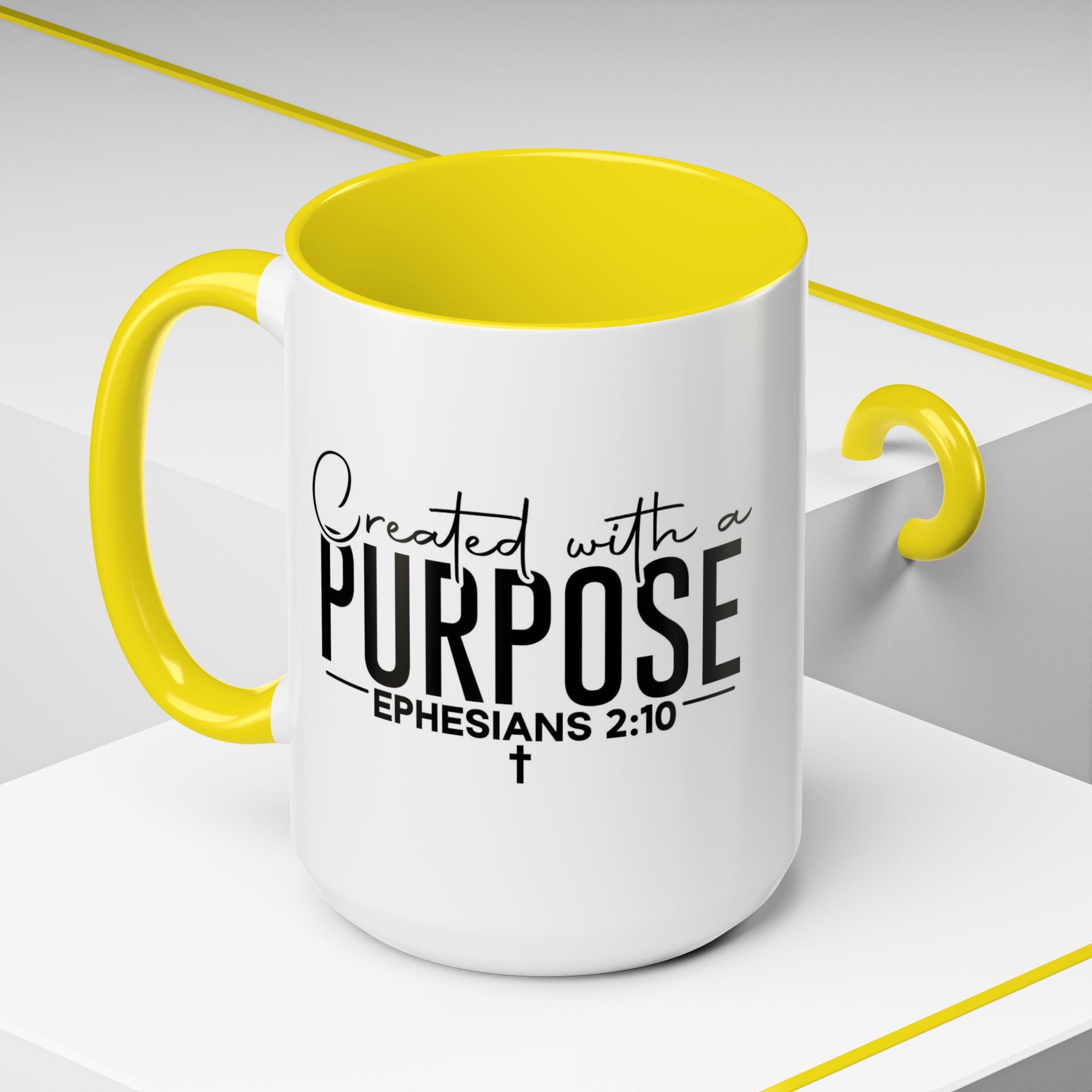 Created with a Purpose Ceramic Mug — Inspirational Ephesians 2:10 Coffee Cup