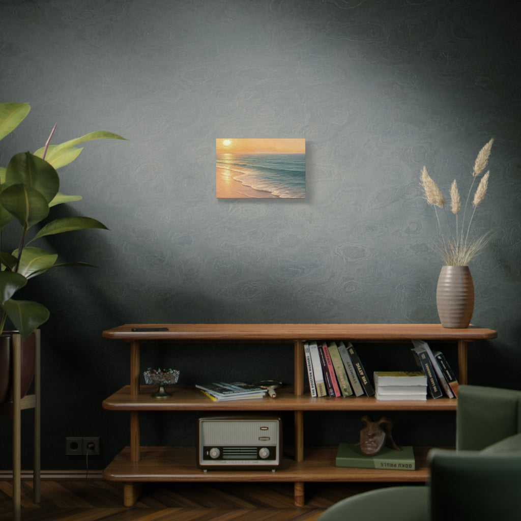 Sunset Beach Canvas Print — Seaside Wall Art Matte Stretched 1.25"