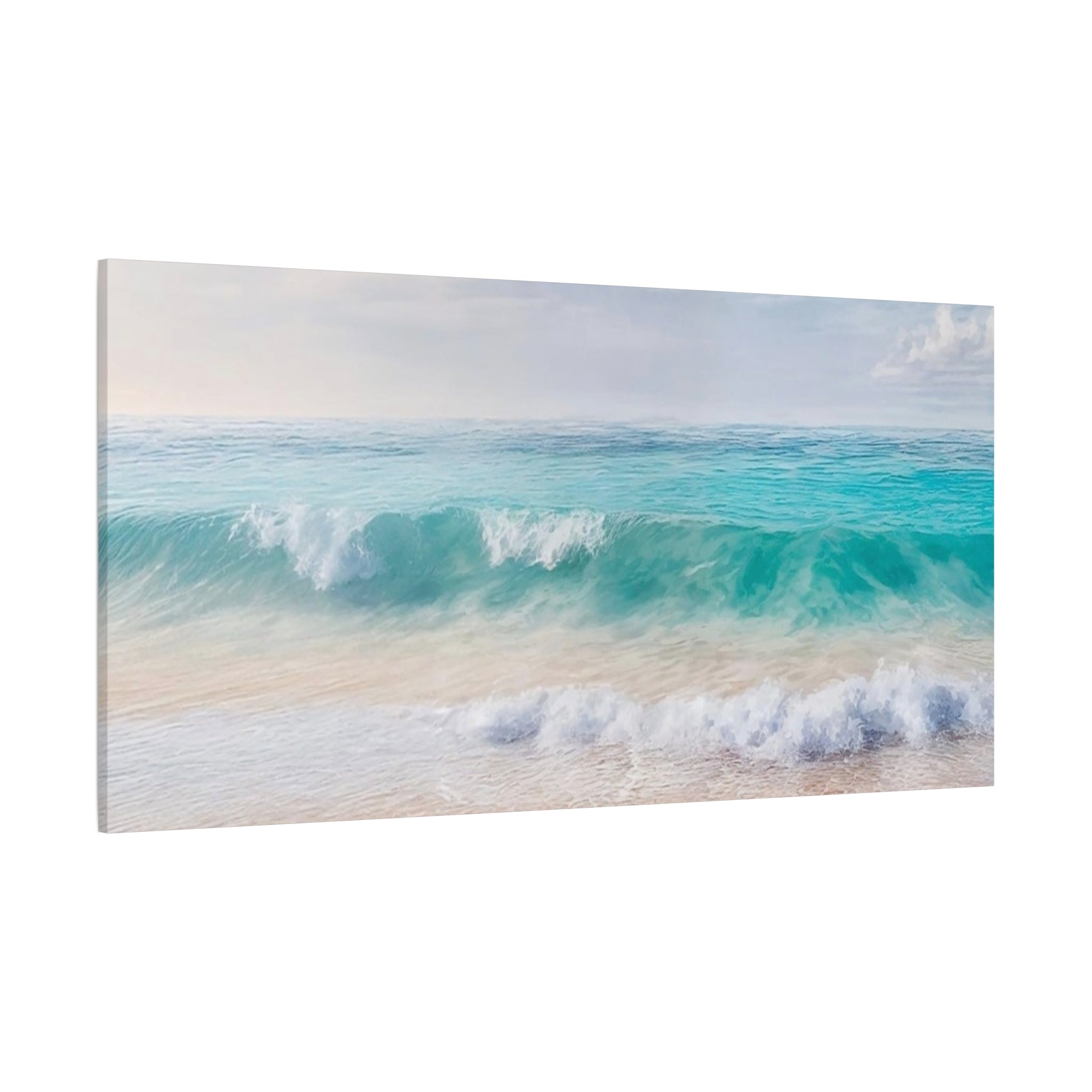Seaside Waves Matte Canvas Print — Tranquil Beach Wall Art, Stretched 1.25"