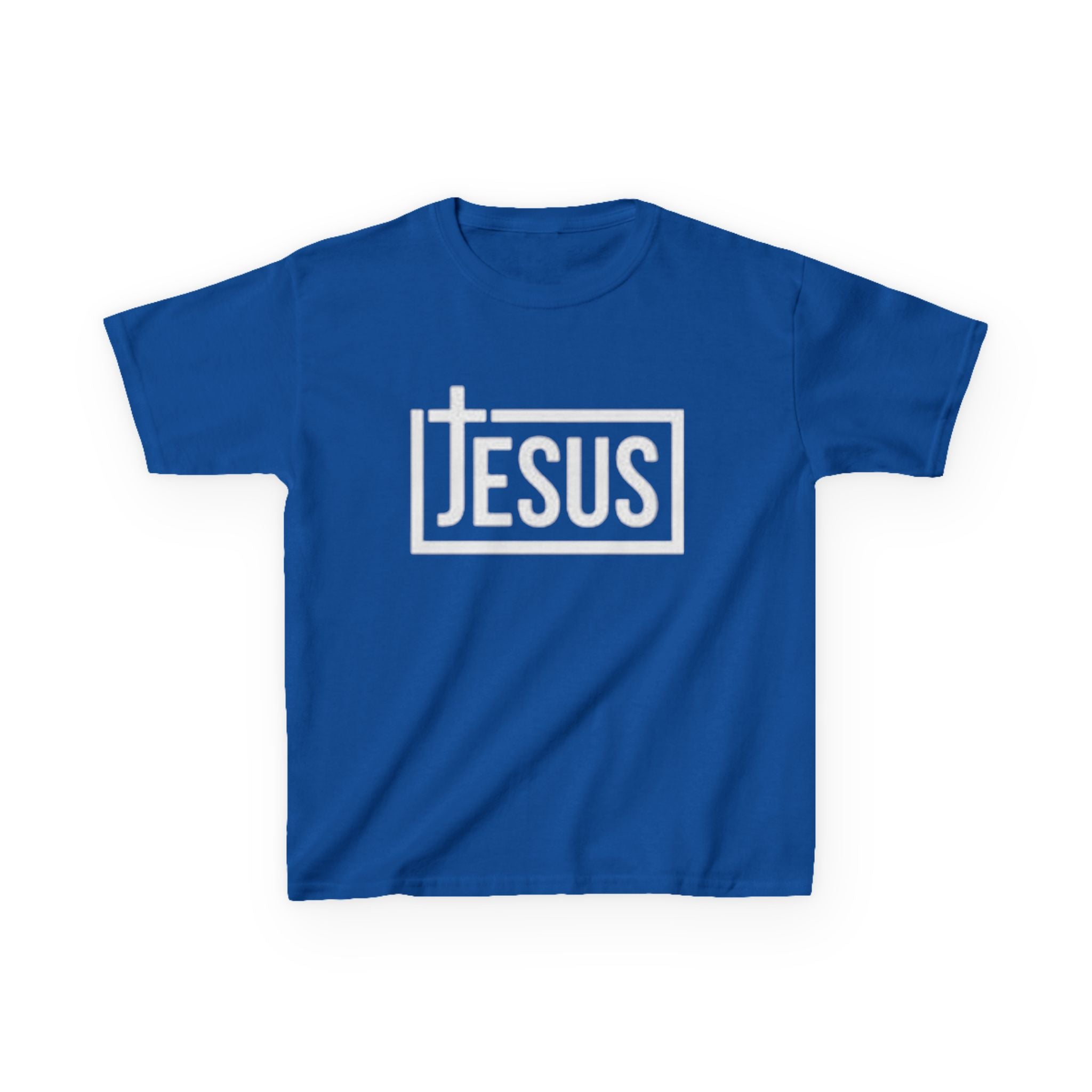 Kids Jesus T‑Shirt — Bold Cross Logo Christian Tee for Boys & Girls