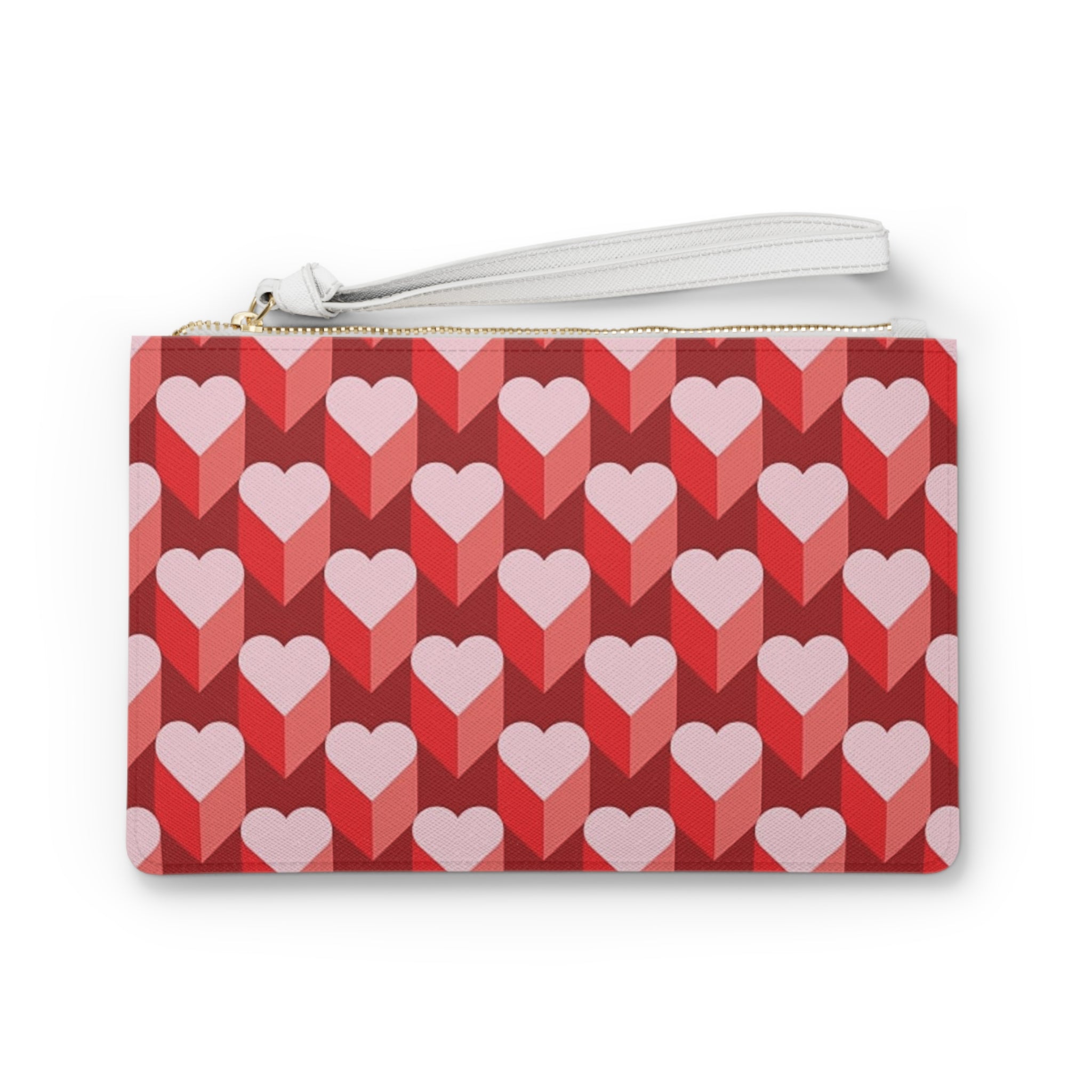 Heart Pattern Clutch Bag — Red & Pink Valentine Wristlet