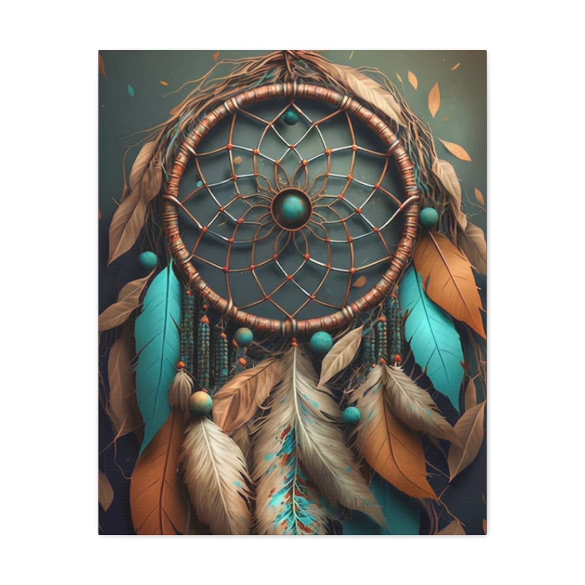 Dreamcatcher Wall Canvas – Boho Feather Art Print
